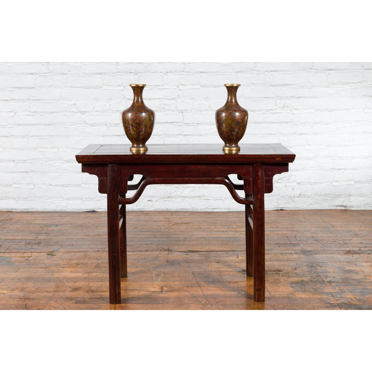 Chinese 19th Century Qing Dynasty Altar Console Table with Humpback Stretchers-2. Asian & Chinese Furniture, Art, Antiques, Vintage Home Décor for sale at FEA Home