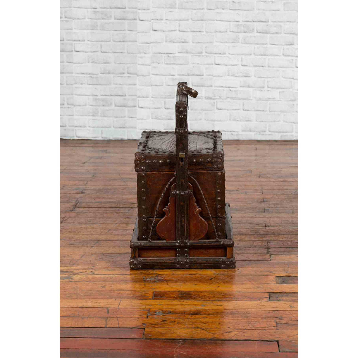 Chinese Qing Dynasty Tiered Wedding Box with Nailheads and Dark Patina-10. Asian &amp; Chinese Furniture, Art, Antiques, Vintage Home Décor for sale at FEA Home