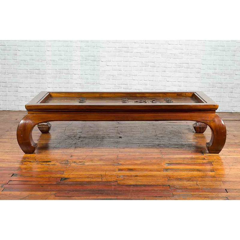 18th or 19th Century Elm Doors with Iron Hardware Made into a Ming Coffee Table-YN1545-2. Asian & Chinese Furniture, Art, Antiques, Vintage Home Décor for sale at FEA Home