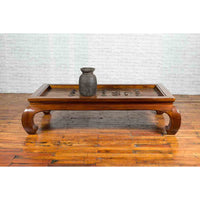 18th or 19th Century Elm Doors with Iron Hardware Made into a Ming Coffee Table