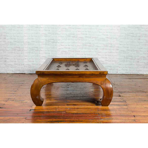18th or 19th Century Elm Doors with Iron Hardware Made into a Ming Coffee Table-YN1545-6. Asian & Chinese Furniture, Art, Antiques, Vintage Home Décor for sale at FEA Home