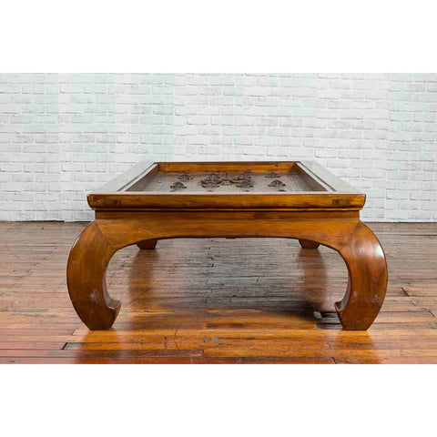 18th or 19th Century Elm Doors with Iron Hardware Made into a Ming Coffee Table