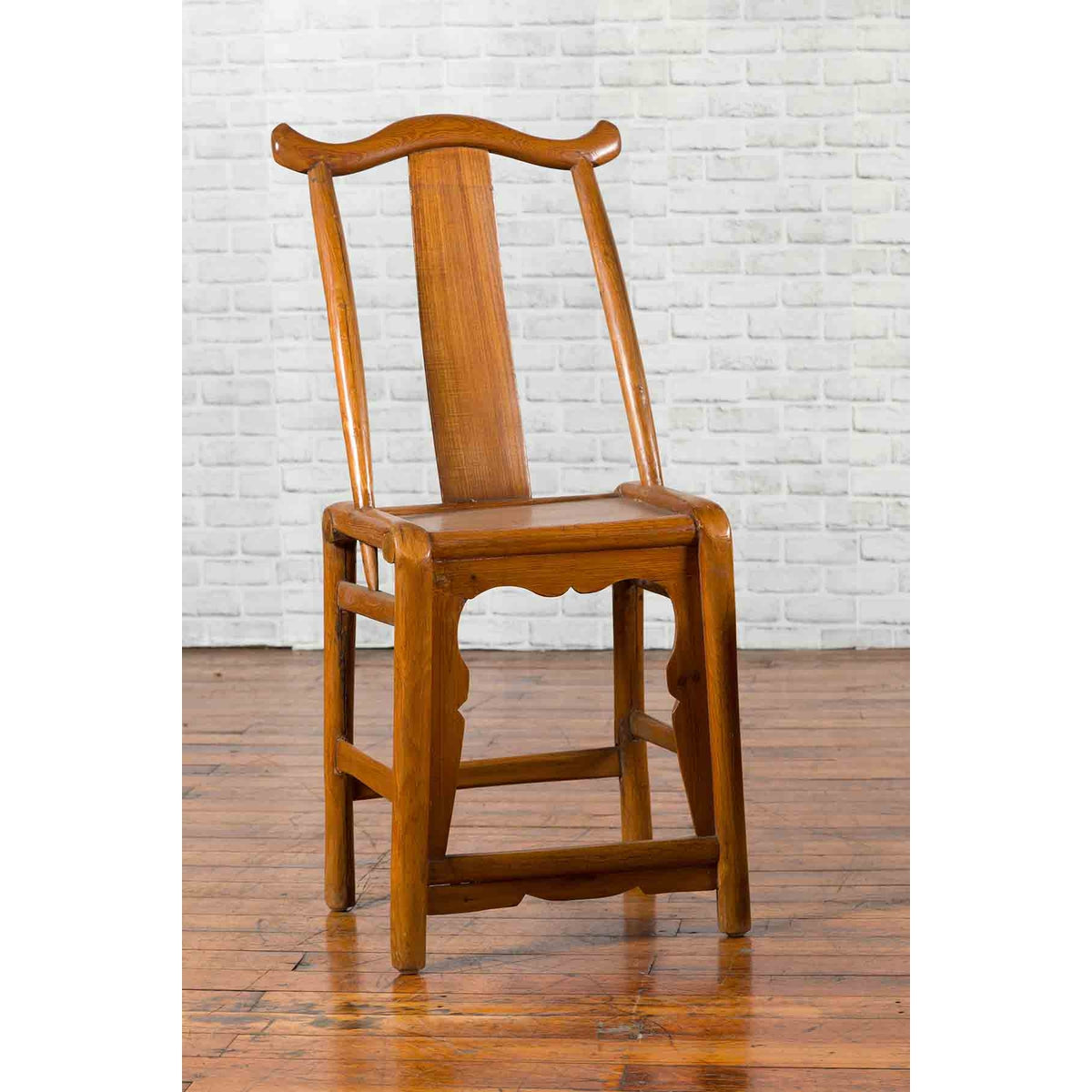 Near Pair of Chinese Qing Dynasty 19th Century Yoke High Back Decorative Chairs-8. Asian &amp; Chinese Furniture, Art, Antiques, Vintage Home Décor for sale at FEA Home
