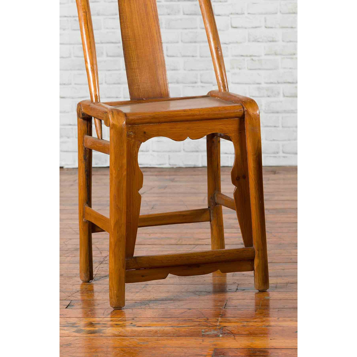 Near Pair of Chinese Qing Dynasty 19th Century Yoke High Back Decorative Chairs-9. Asian &amp; Chinese Furniture, Art, Antiques, Vintage Home Décor for sale at FEA Home