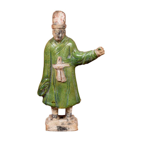 Chinese Ming Dynasty Terracotta Official Statuette with Original Polychromy- Asian Antiques, Vintage Home Decor & Chinese Furniture - FEA Home