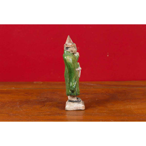 Terracotta Ming Dynasty Court Official Statuette with Original Polychromy-YN1675-7. Asian & Chinese Furniture, Art, Antiques, Vintage Home Décor for sale at FEA Home