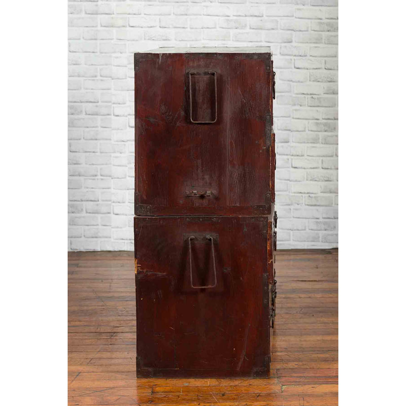 Japanese Meiji Period Late 19th Century Tansu Chest in Sendai Isho-Dansu Style
