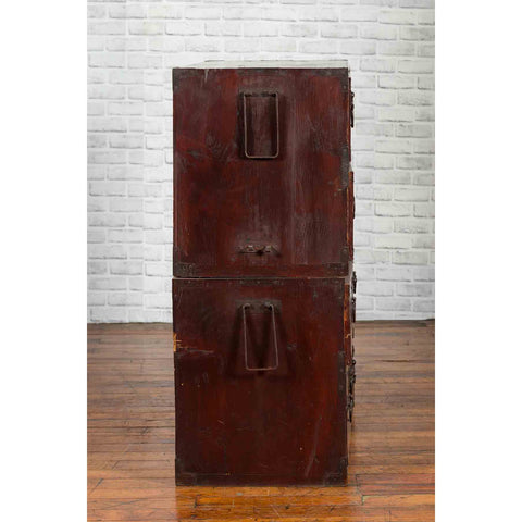 Japanese Meiji Period Late 19th Century Tansu Chest in Sendai Isho-Dansu Style