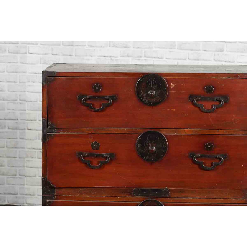 Japanese Meiji Period Late 19th Century Tansu Chest in Sendai Isho-Dansu Style