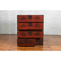 Japanese Meiji Period Late 19th Century Tansu Chest in Sendai Isho-Dansu Style