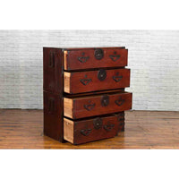 Japanese Meiji Period Late 19th Century Tansu Chest in Sendai Isho-Dansu Style