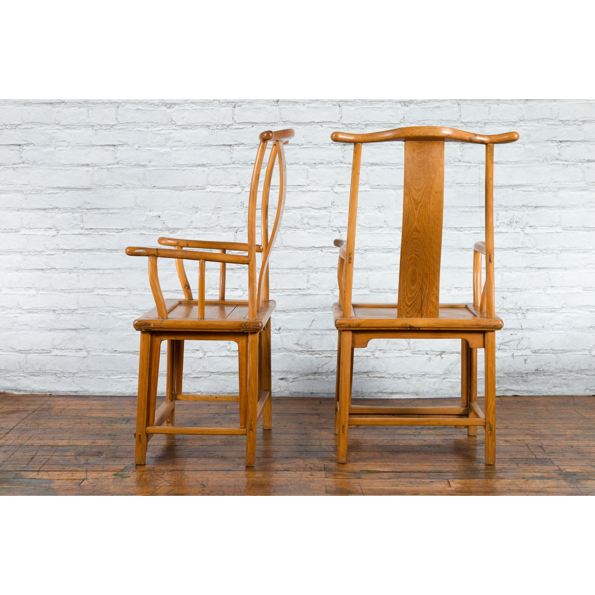 Pair of Chinese Qing Dynasty 19th Century Lamp Hanger Chairs with Natural Patina-9. Asian &amp; Chinese Furniture, Art, Antiques, Vintage Home Décor for sale at FEA Home