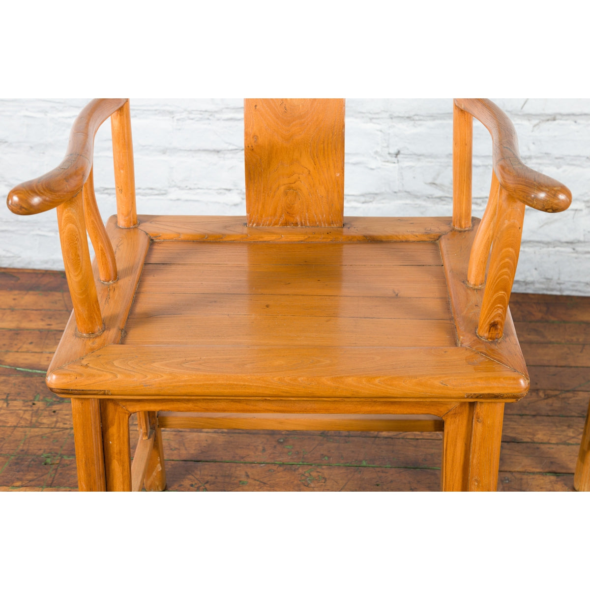 Pair of Chinese Qing Dynasty 19th Century Lamp Hanger Chairs with Natural Patina-11. Asian &amp; Chinese Furniture, Art, Antiques, Vintage Home Décor for sale at FEA Home