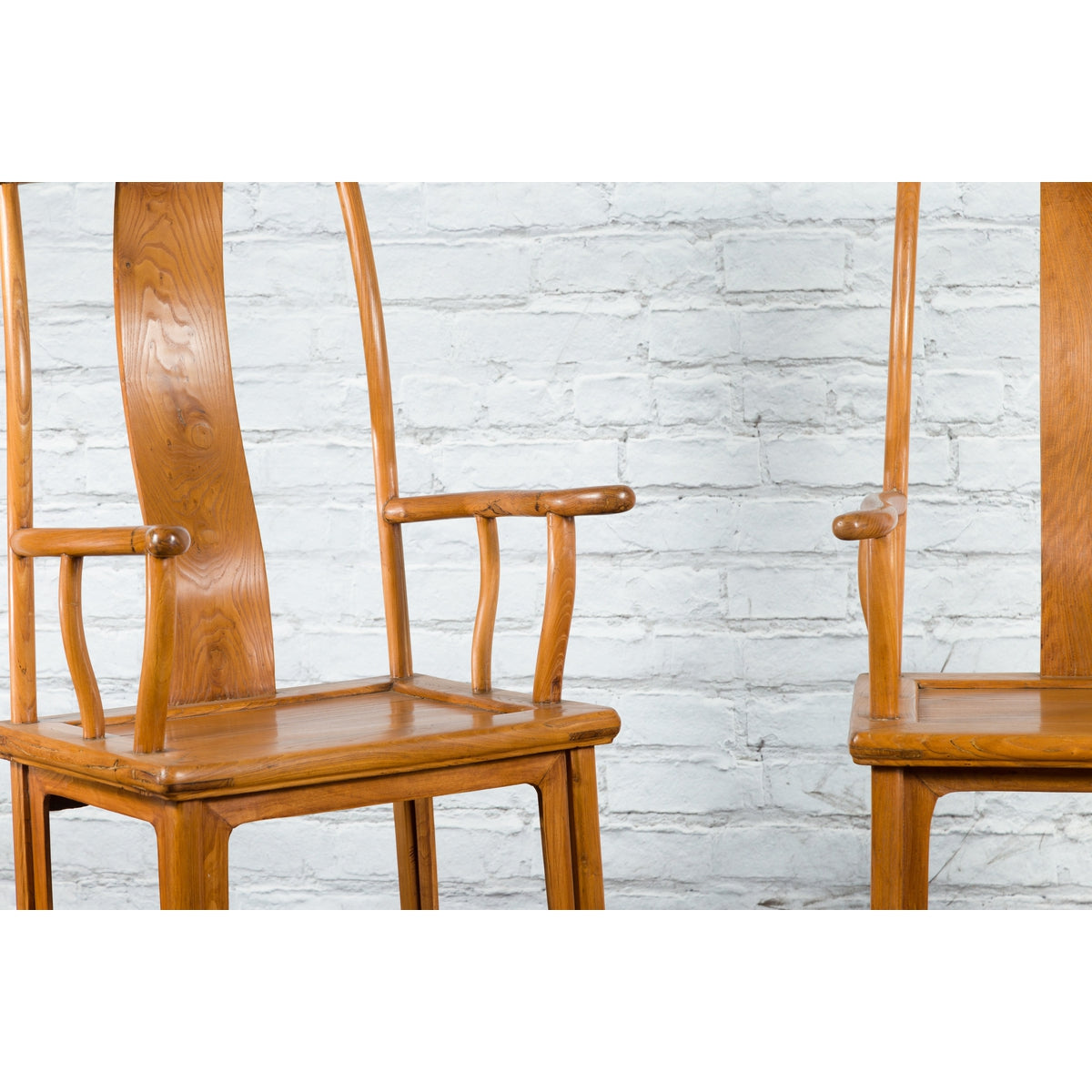 Pair of Chinese Qing Dynasty 19th Century Lamp Hanger Chairs with Natural Patina-6. Asian &amp; Chinese Furniture, Art, Antiques, Vintage Home Décor for sale at FEA Home