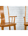 Pair of Chinese Qing Dynasty 19th Century Lamp Hanger Chairs with Natural Patina-6. Asian & Chinese Furniture, Art, Antiques, Vintage Home Décor for sale at FEA Home