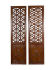 Pair of 19th Century Chinese Wooden Panels with Floral Motifs and Carved Objects-1. Asian & Chinese Furniture, Art, Antiques, Vintage Home Décor for sale at FEA Home