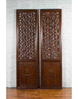 Pair of 19th Century Chinese Wooden Panels with Floral Motifs and Carved Objects-2. Asian & Chinese Furniture, Art, Antiques, Vintage Home Décor for sale at FEA Home