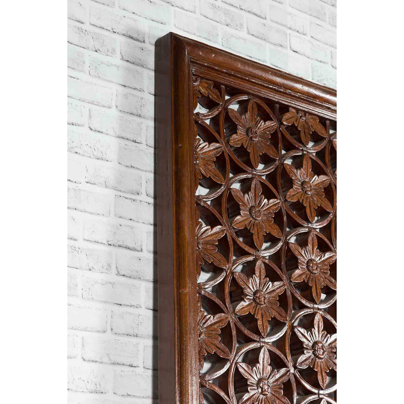 Pair of 19th Century Chinese Wooden Panels with Floral Motifs and Carved Objects-YN1817-10. Asian & Chinese Furniture, Art, Antiques, Vintage Home Décor for sale at FEA Home