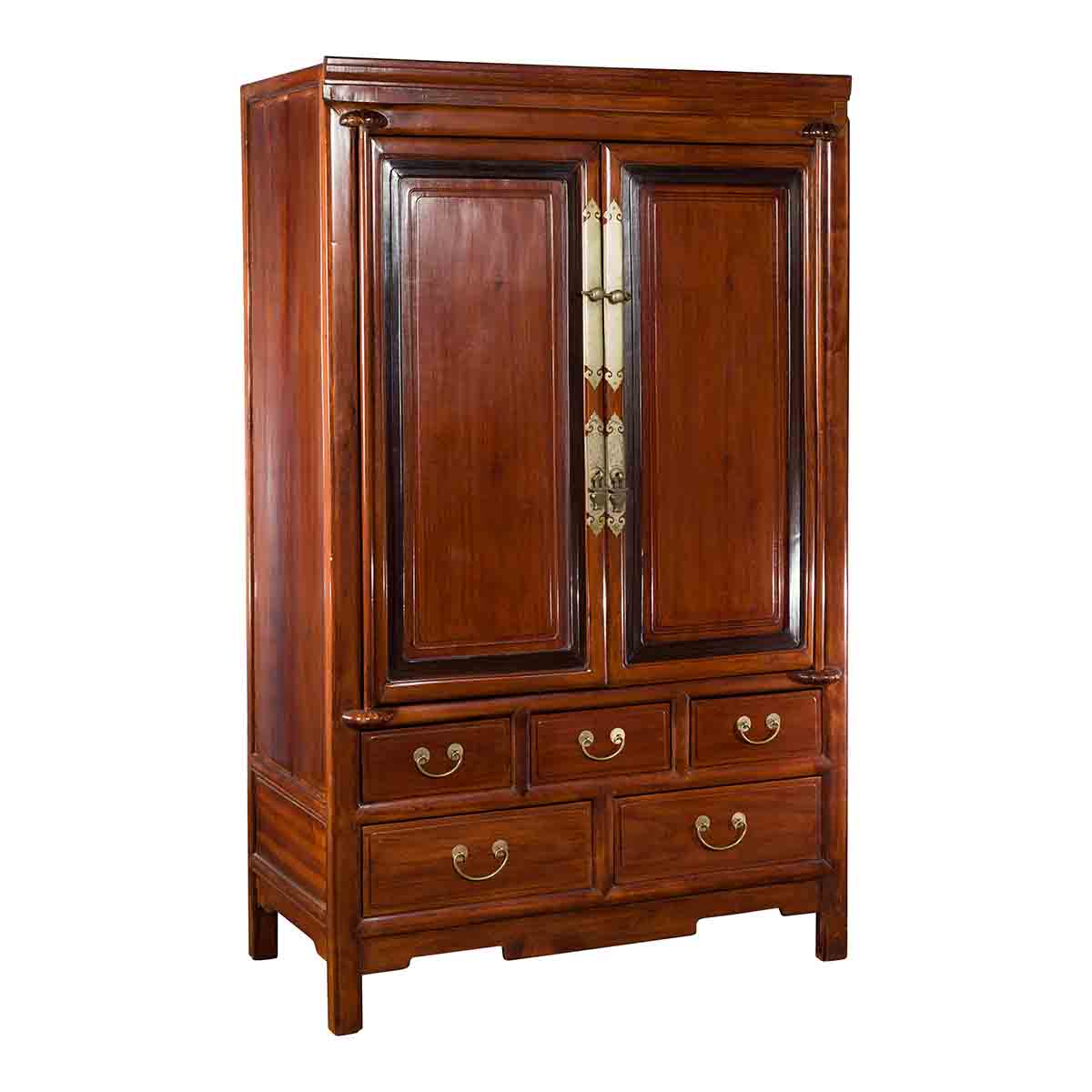 Chinese Two-Toned Cabinet with Doors and Five Drawers from the 20th Century-1. Asian & Chinese Furniture, Art, Antiques, Vintage Home Décor for sale at FEA Home