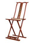 Chinese Early 20th Century Red Lacquer Traveller's Folding Chair with Woven Seat-1. Asian & Chinese Furniture, Art, Antiques, Vintage Home Décor for sale at FEA Home