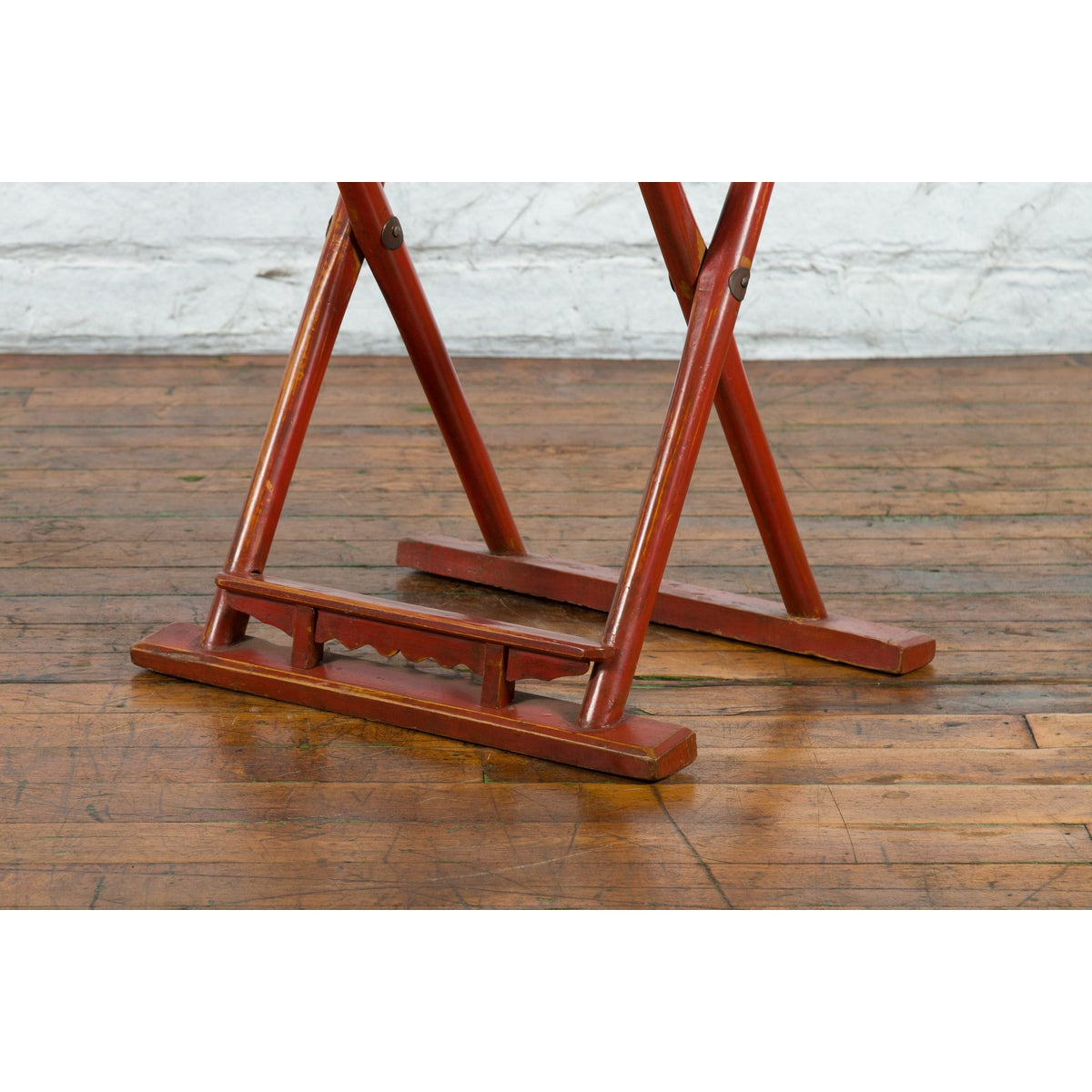 Chinese Early 20th Century Red Lacquer Traveller&#39;s Folding Chair with Woven Seat-15. Asian &amp; Chinese Furniture, Art, Antiques, Vintage Home Décor for sale at FEA Home