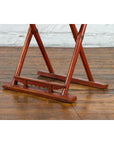 Chinese Early 20th Century Red Lacquer Traveller's Folding Chair with Woven Seat-15. Asian & Chinese Furniture, Art, Antiques, Vintage Home Décor for sale at FEA Home