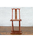 Chinese Early 20th Century Red Lacquer Traveller's Folding Chair with Woven Seat-2. Asian & Chinese Furniture, Art, Antiques, Vintage Home Décor for sale at FEA Home