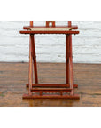 Chinese Early 20th Century Red Lacquer Traveller's Folding Chair with Woven Seat-4. Asian & Chinese Furniture, Art, Antiques, Vintage Home Décor for sale at FEA Home