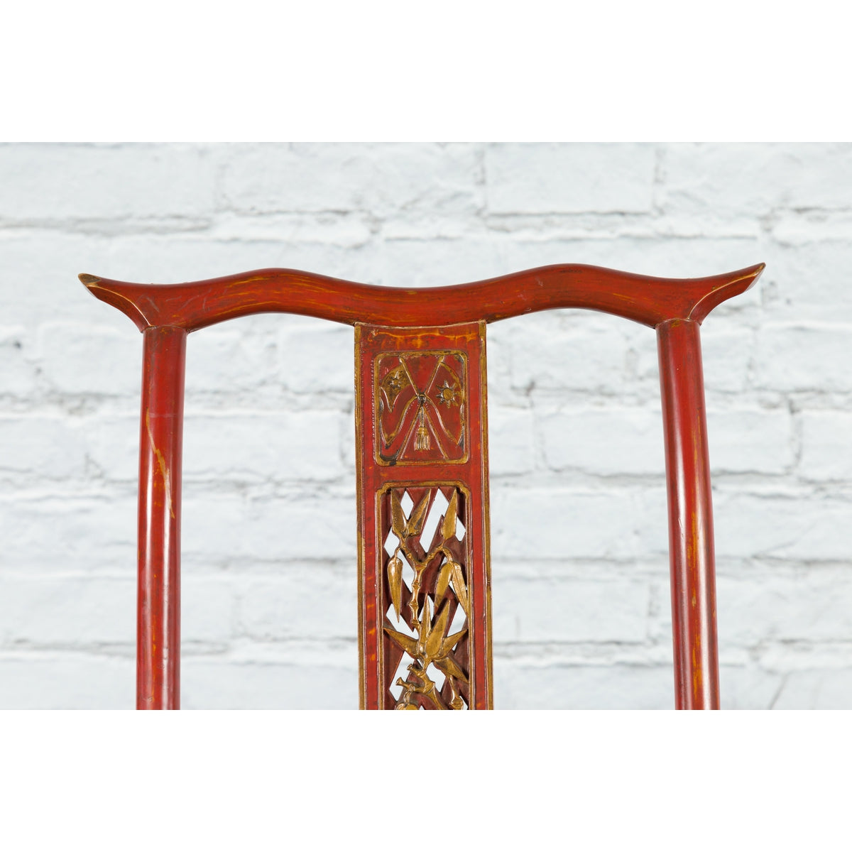 Chinese Early 20th Century Red Lacquer Traveller&#39;s Folding Chair with Woven Seat-5. Asian &amp; Chinese Furniture, Art, Antiques, Vintage Home Décor for sale at FEA Home