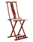 Chinese Early 20th Century Red Lacquer Traveller's Folding Chair with Woven Seat-1. Asian & Chinese Furniture, Art, Antiques, Vintage Home Décor for sale at FEA Home