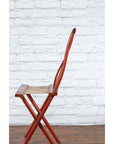 Chinese Early 20th Century Red Lacquer Traveller's Folding Chair with Woven Seat-15. Asian & Chinese Furniture, Art, Antiques, Vintage Home Décor for sale at FEA Home