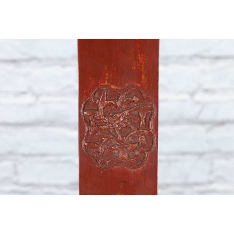 Chinese Early 20th Century Red Lacquer Traveller's Folding Chair with Woven Seat-7. Asian & Chinese Furniture, Art, Antiques, Vintage Home Décor for sale at FEA Home