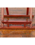 Chinese Early 20th Century Red Lacquer Traveller's Folding Chair with Woven Seat-9. Asian & Chinese Furniture, Art, Antiques, Vintage Home Décor for sale at FEA Home