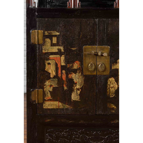 Chinese Qing Dynasty Period 19th Century Cabinet with Original Brown Lacquer-7. Asian & Chinese Furniture, Art, Antiques, Vintage Home Décor for sale at FEA Home