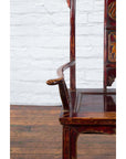 Chinese 19th Century Qing Dynasty Yoke Back Armchair with Carved Medallions-12. Asian & Chinese Furniture, Art, Antiques, Vintage Home Décor for sale at FEA Home