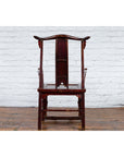 Chinese 19th Century Qing Dynasty Yoke Back Armchair with Carved Medallions-15. Asian & Chinese Furniture, Art, Antiques, Vintage Home Décor for sale at FEA Home