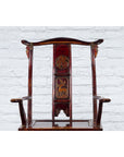 Chinese 19th Century Qing Dynasty Yoke Back Armchair with Carved Medallions-3. Asian & Chinese Furniture, Art, Antiques, Vintage Home Décor for sale at FEA Home