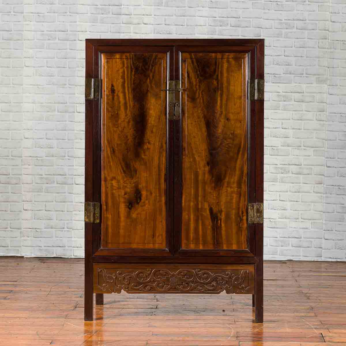 Chinese Two-Toned Early 20th Century Cabinet with Carved Apron and Inner Drawers-2. Asian & Chinese Furniture, Art, Antiques, Vintage Home Décor for sale at FEA Home