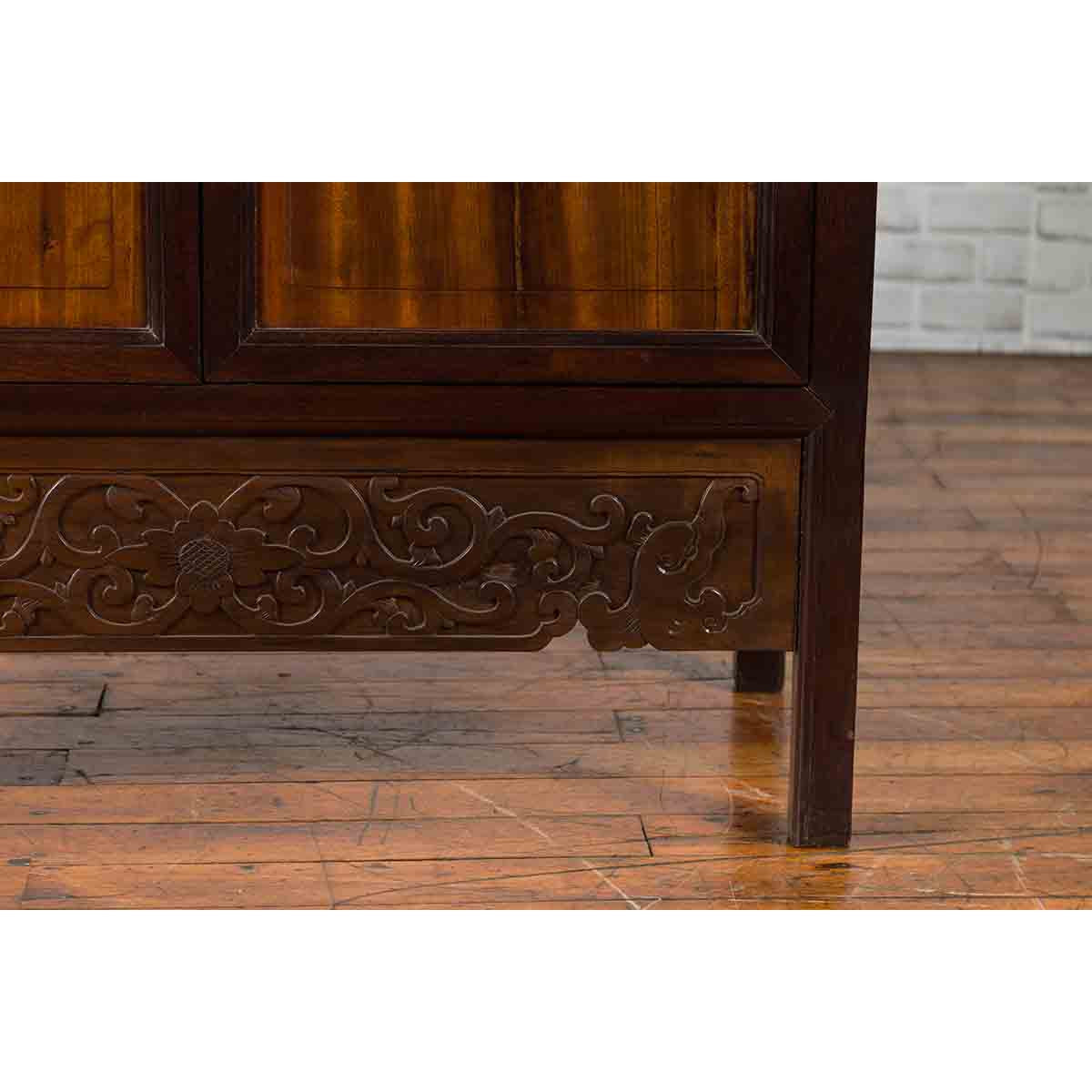 Chinese Two-Toned Early 20th Century Cabinet with Carved Apron and Inner Drawers-13. Asian &amp; Chinese Furniture, Art, Antiques, Vintage Home Décor for sale at FEA Home