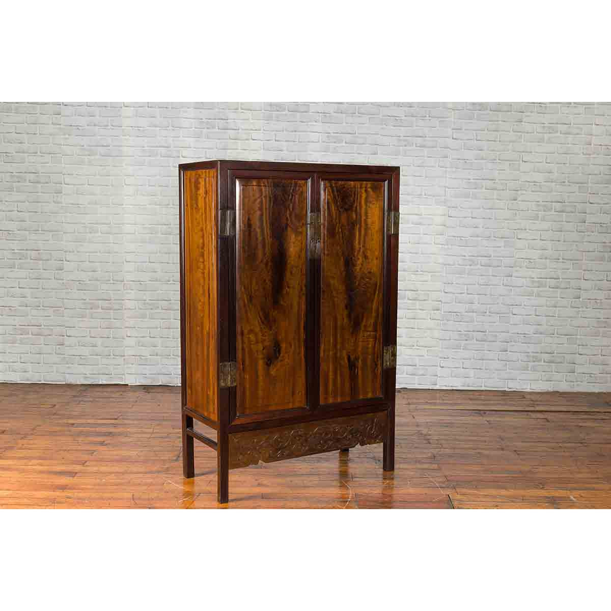Chinese Two-Toned Early 20th Century Cabinet with Carved Apron and Inner Drawers-4. Asian &amp; Chinese Furniture, Art, Antiques, Vintage Home Décor for sale at FEA Home