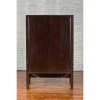 Chinese Two-Toned Early 20th Century Cabinet with Carved Apron and Inner Drawers