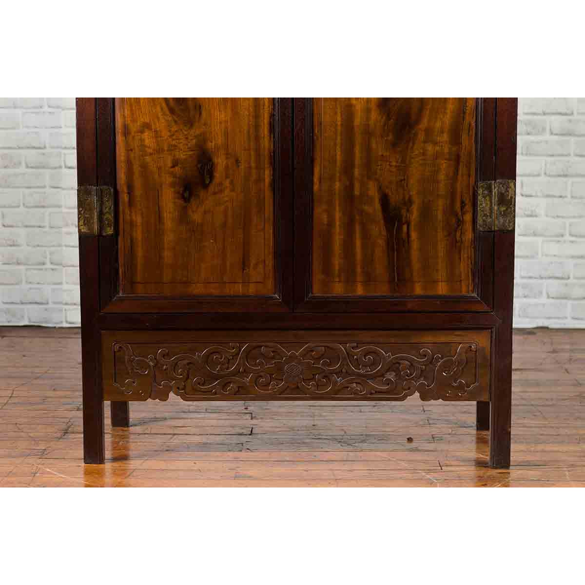 Chinese Two-Toned Early 20th Century Cabinet with Carved Apron and Inner Drawers-7. Asian &amp; Chinese Furniture, Art, Antiques, Vintage Home Décor for sale at FEA Home