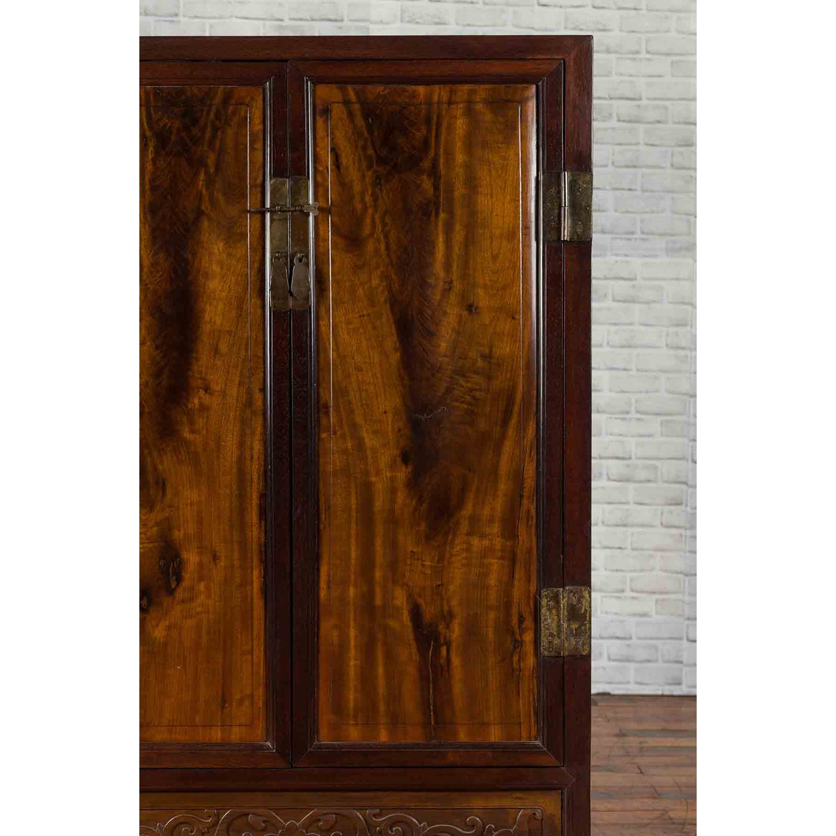 Chinese Two-Toned Early 20th Century Cabinet with Carved Apron and Inner Drawers-9. Asian &amp; Chinese Furniture, Art, Antiques, Vintage Home Décor for sale at FEA Home