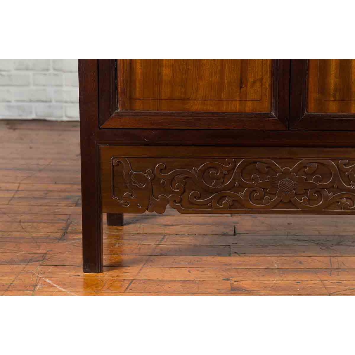 Chinese Two-Toned Early 20th Century Cabinet with Carved Apron and Inner Drawers-11. Asian &amp; Chinese Furniture, Art, Antiques, Vintage Home Décor for sale at FEA Home