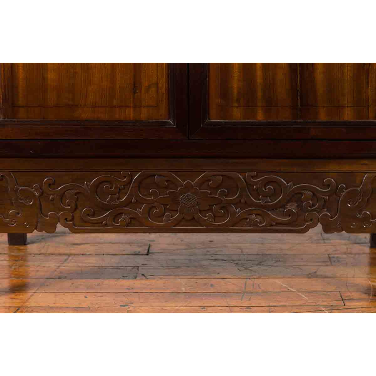 Chinese Two-Toned Early 20th Century Cabinet with Carved Apron and Inner Drawers-12. Asian &amp; Chinese Furniture, Art, Antiques, Vintage Home Décor for sale at FEA Home