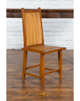 Rustic Javanese Vintage Wooden Side Chair with Slatted Bamboo Back and Seat-10. Asian & Chinese Furniture, Art, Antiques, Vintage Home Décor for sale at FEA Home