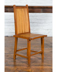 Rustic Javanese Vintage Wooden Side Chair with Slatted Bamboo Back and Seat-11. Asian & Chinese Furniture, Art, Antiques, Vintage Home Décor for sale at FEA Home