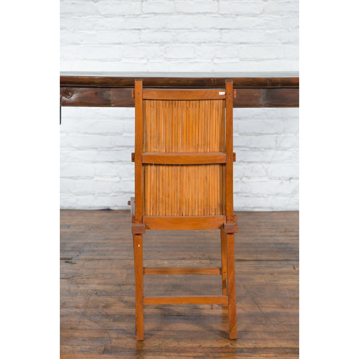 Rustic Javanese Vintage Wooden Side Chair with Slatted Bamboo Back and Seat-13. Asian &amp; Chinese Furniture, Art, Antiques, Vintage Home Décor for sale at FEA Home