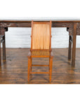Rustic Javanese Vintage Wooden Side Chair with Slatted Bamboo Back and Seat-3. Asian & Chinese Furniture, Art, Antiques, Vintage Home Décor for sale at FEA Home