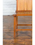 Rustic Javanese Vintage Wooden Side Chair with Slatted Bamboo Back and Seat-7. Asian & Chinese Furniture, Art, Antiques, Vintage Home Décor for sale at FEA Home